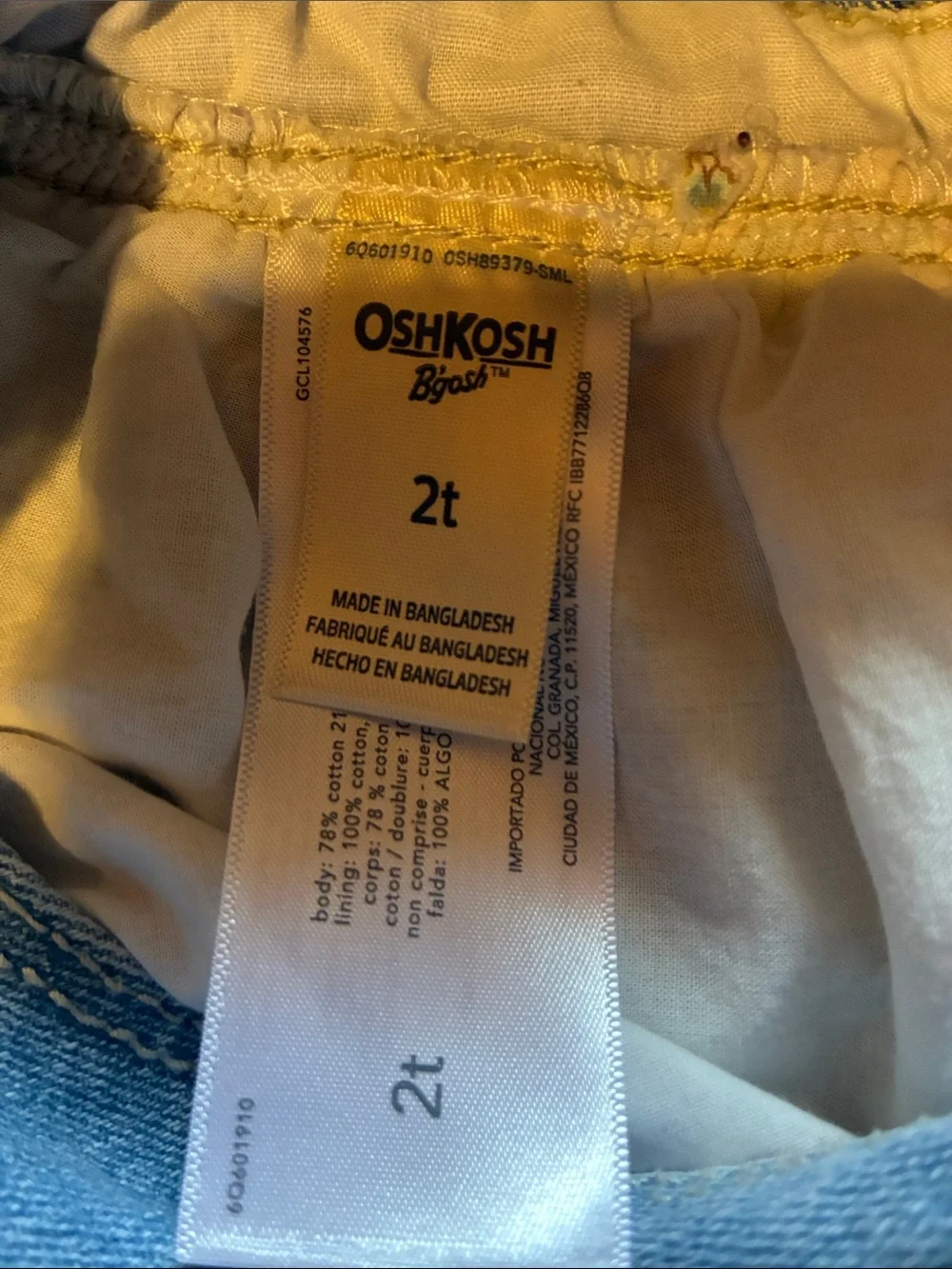 OshKosh B'gosh Blue Denim Floral Overall Dress